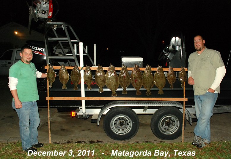 Texas Gulf Coast flounder gigging - Dec. 3, 2011