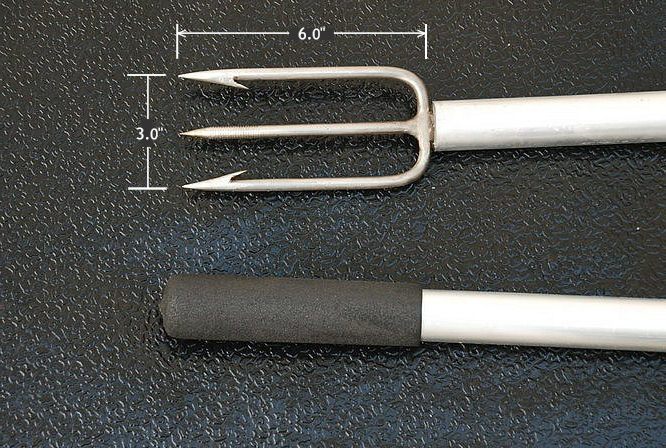 Stainless steel 3 prong barbed gigs